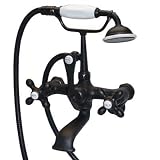 American Bath Factory F1-1120-OC-F9-9400-MX-OC F1-1120 Wall Mount Bathtub Faucet, Metal Cross Handle