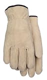 MidWest Gloves 432-2M Brushed Suede Cowhide Leather Glove Medium, 2 Pack