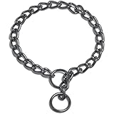 Platinum Pets 4mm Coated Chain Dog Collar 26-Inch, Black Chrome