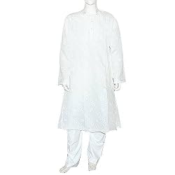 Mens Casual Clothing Embroidered Kurta Pajama Long Sleeve Cotton Size M Chest :40 (chgkp063)