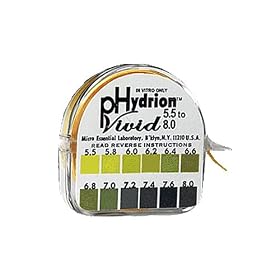 Ph Test Strips Dispenser - .2 Intervals for Accurate Saliva or Urine PH Testing - Immediate Results