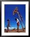 Children Playing Basketball at Honda Bay, Puerto Princesa, Philippines Styles Framed Art Poster Print by Tom Cockrem, 25x31
