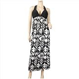 Sexy Black Low V-Neck Plus Size Maxi Cruise Dress