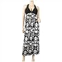 Sexy Black Low V-Neck Plus Size Maxi Cruise Dress