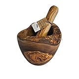 Naturally Med - Olive Wood Rustic Mortar and Pestle - 4.7 inch