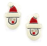 Little Santa Enamel & Sterling Silver Post Earrings