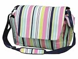 FREE SHIP Navy Pink Stripe Messenger Bag