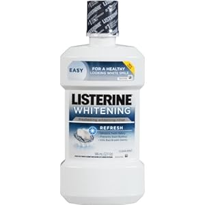 Listerine Whitening Pre-Brush Rinse, Refresh, Clean Mint, 2 - 32 fl oz (946 mL)