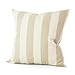 Lavievert Decorative Ramie Cotton Square Throw Pillow Cover Cushion Case Handmade Taupe and Khaki Stripe Toss Pillowcase with Hidden Zipper Closure 18 X 18 Inches (for Living Room, Sofa, Etc)