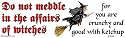 Do Not Interfere in the Affairs of Witches Bumpersticker