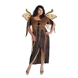 Plus Size Theatre Costumes Autum Fairy Nymph Brown Dress Wings
