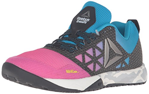 Reebok Kids' R Crossfit Nano 6.0-K Track Shoe, Rose Rage/Wild Blue/Black, 4 M US Big Kid