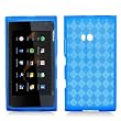 BLUE PLAID Soft TPU Gel Case Cover For Nokia Lumia 900 (AT & T)