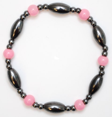 Magnetic Hematite Bracelet - Rose Quartz