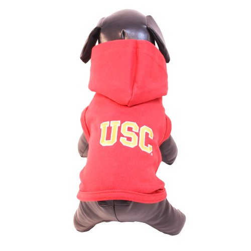 NCAA USC Trojans Cotton Lycra Hooded Dog Shirt, Large