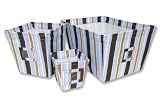 Fabric Storage Bins in Blue Max Stripe-set of 3