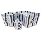 Fabric Storage Bins in Blue Max Stripe-set of 3 by Trend Lab