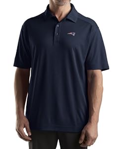NFL New England Patriots Men's Drytec Genre Polo Knit Short Sleeve Top, Navy Blue, X-Large