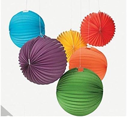 Dreamcasual - 1 Set Birthday Party Decorations Hanging PAPER Solid Color BALLOON LANTERNS