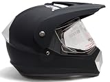 Flat Matte Motocross Dirt Bike MX ATV UTV Dual Sport Hybrid Helmet DOT with Shield (Medium)