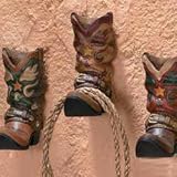 3 Cowboy Western Boots Hook Rack Home Wall Decor