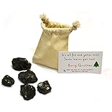 Santa's Scientific Christmas Coal, Premium Cotton Bag and 5 Small Lumps (1" x 1" x 1" approx. -- Medium Marble Sized) - Genuine American Coal - Includes Experiment
