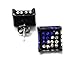 Mens Black Tone Clear/Blue Cz Cube Iced Out Hip Hop Micro Pave Stud Earrings