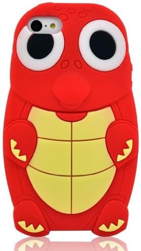 HJX Red iPhone 5C New Cute 3D Cartoon Lovely Turtle Pattern Soft Silicone Case Protective Cover Skin for Apple iPhone 5C