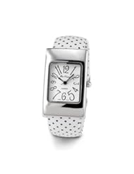 Ladies White Black Silver Tone Bangle Bracelet Watch