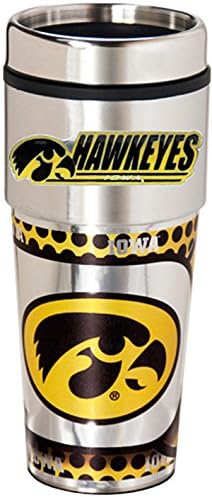Iowa Hawkeyes NCAA 16oz Travel Tumbler with Hi-Def Metallic Graphics