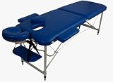 Table de Massage - Alu - 10kg Luxe, pliante Confort, beaucoup d'accessoires, bleu