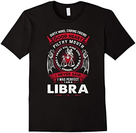 Men's Dirty Mind Caring Friend Filthy Mouth I'm Libra Tee XL Black