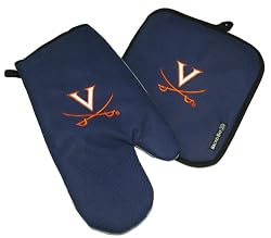UVA Mitt Potholder Set University of Virginia for Kitchen Tailgating or Barbecue Pot Holder College NCAA Licensed Kitchen Tailgating Accessories make Great Unique GIFT IDEAS for HIM or HER, College Students Fans Men Ladies Woman Women