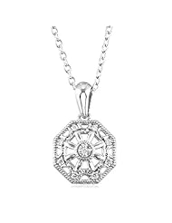 Vintage Style Diamond Nautical Necklace in Silver