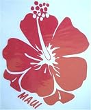Hawaiian Hibiscus Flower Red Hawaii Car Sticker