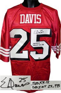Eric Davis Signed San Francisco 49ers Jersey - SB XXIX