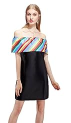 Rayon  Off the Shoulder  Dress With a Bow(s)