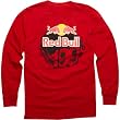 Fox Racing Red Bull/Travis Pastrana 199 Core Youth Boys Long-Sleeve Casual Wear Shirt w/ Free B&F Heart Sticker Bundle - Red
