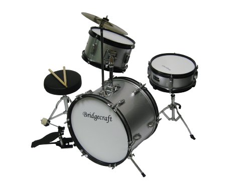 DeRosa by Bridgecraft Child Drum Set with Seat, Sticks & Cymbal -DRM 316 - RED