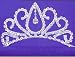 Teardrop Rhinestone &amp; Silver Pendant Tiara 2" High