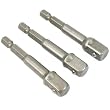 3 Square Drill Socket Extension Hex Adapters for Drills