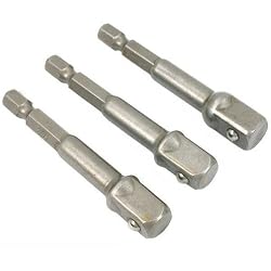3 Square Drill Socket Extension Hex Adapters for Drills