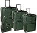 Pierre Cardin Chateau 4-Piece Luggage Set,Green/Black
