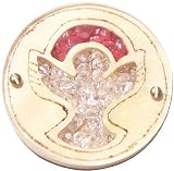 Praying Angel Magnet In Crystal Quartz And Ruby Crystals