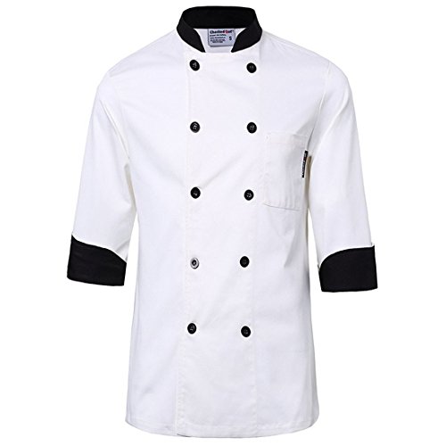 White chef uniforms unisex long and short sleeve coat catering jackets