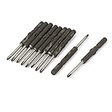 uxcell　プラスドライバービット　金属　グレー　2.5mmヘッドサイズ　5mmラウンドシャンク径　60mm長　10本入り