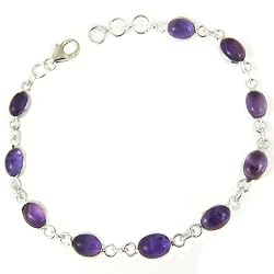 Indian Jewelry from India Sterling Silver Amethyst Bracelet