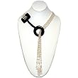Glamour Collection "VENUS" Artisan Crafted Triple Strand White Cultured Pearl Lariat Necklace