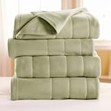 Sunbeam Fleece Electric Warming Blanket Green Queen