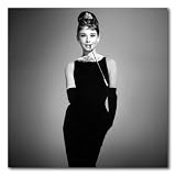 Audrey Hepburn B&W Box Canvas Print - Gallery Wrapped - (18x18 Inches)